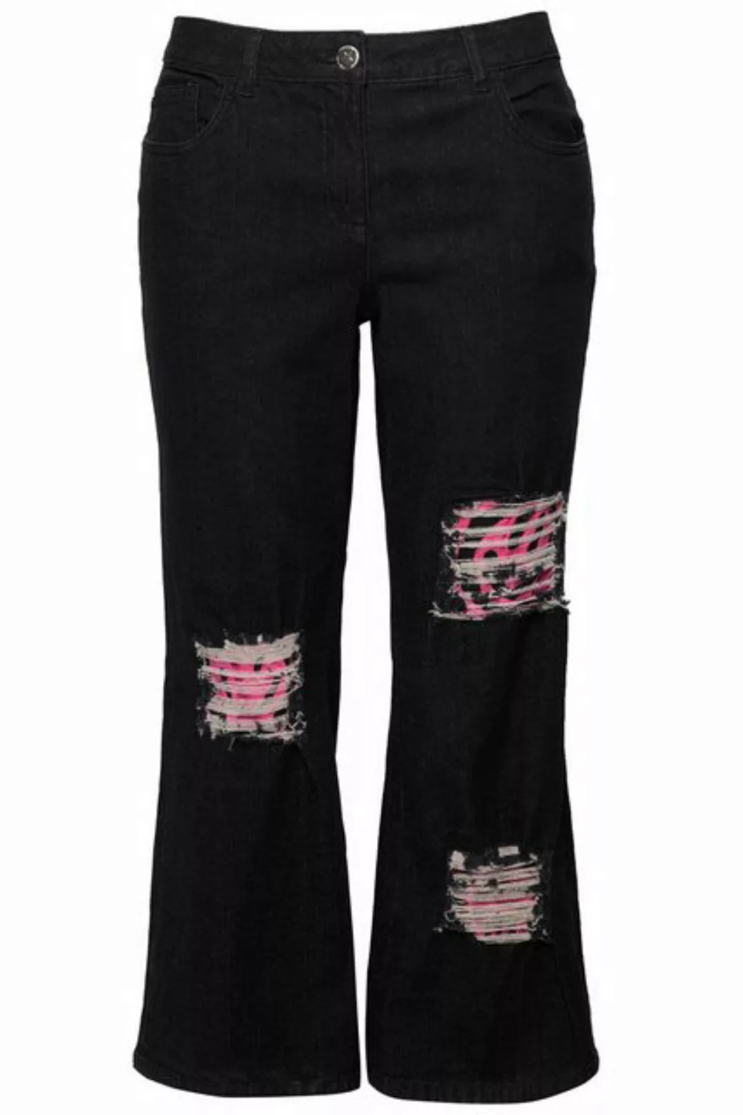 Angel of Style 5-Pocket-Jeans Jeans weites Bein Destroy-Effekten Smiley günstig online kaufen