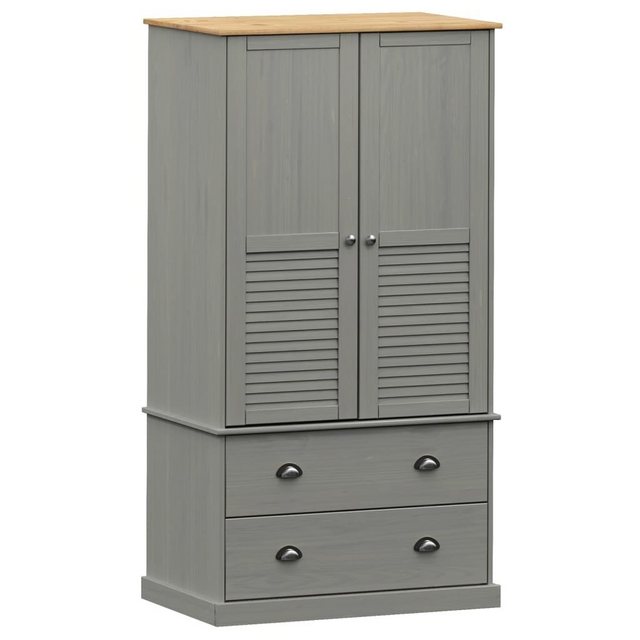 vidaXL Kleiderschrank Kleiderschrank VIGO Grau 90x55x176 cm Massivholz Kief günstig online kaufen