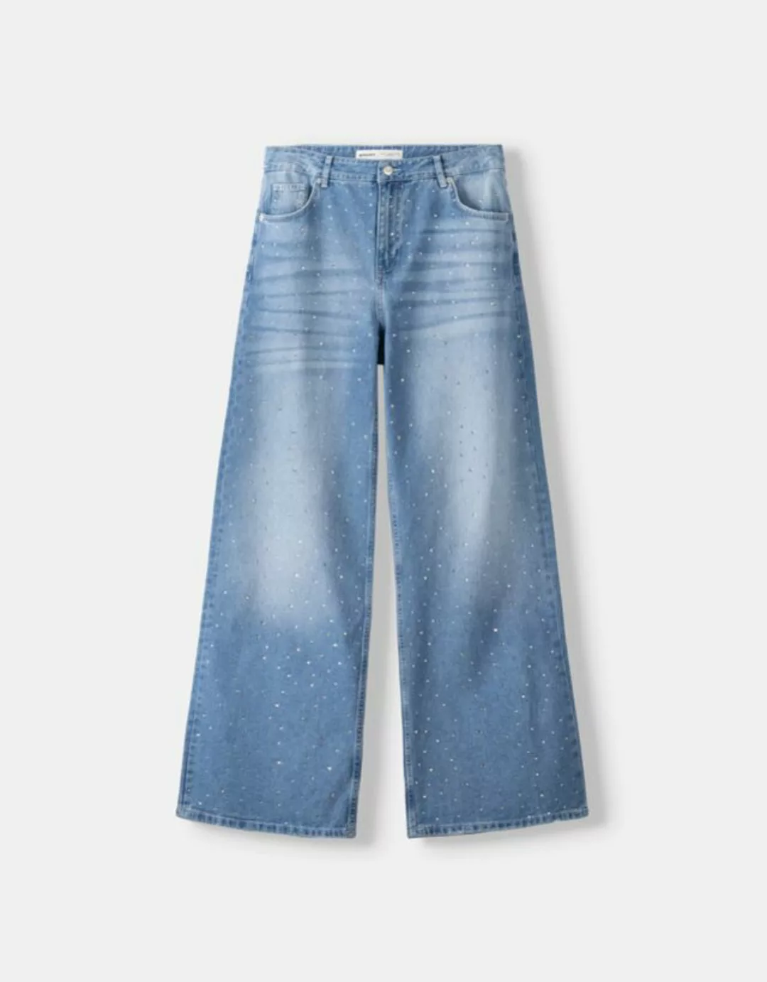 Bershka Baggy-Jeans Mit Strass Bskteen 36 Ausgewaschenes Blau günstig online kaufen