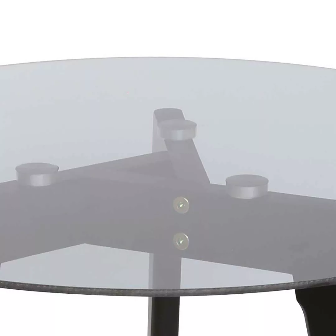 Kleiner Beistelltisch Sofa mit runder Tischplatte Klarglas günstig online kaufen