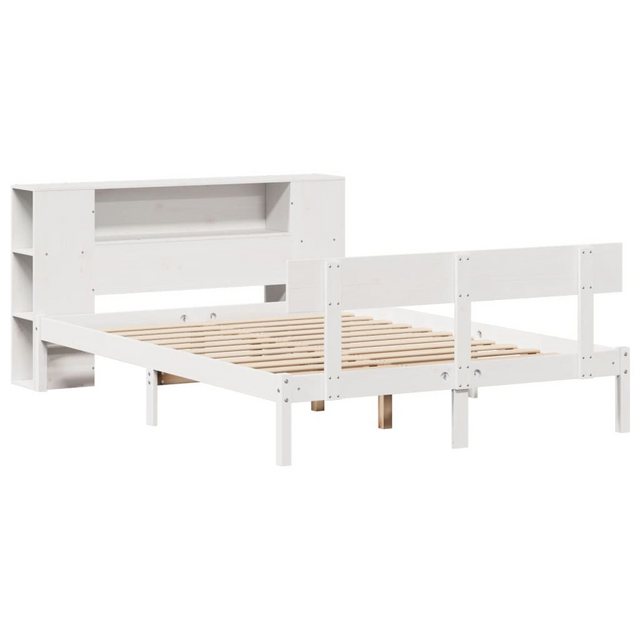 vidaXL Bett Massivholzbett mit Regal ohne Matratze Weiß 135x190 cm Kiefer günstig online kaufen