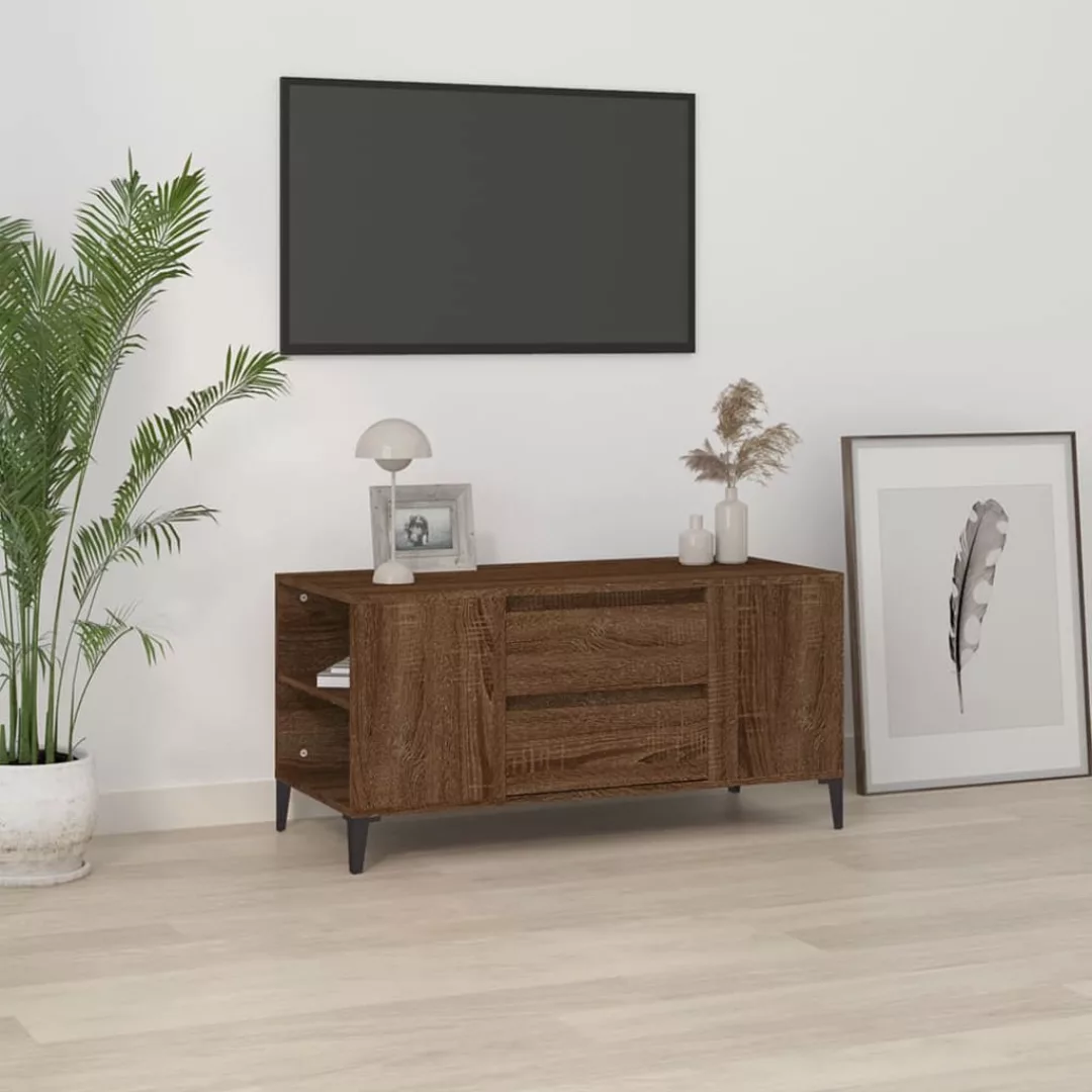 Vidaxl Tv-schrank Braun Eichen-optik 102x44,5x50 Cm Holzwerkstoff günstig online kaufen