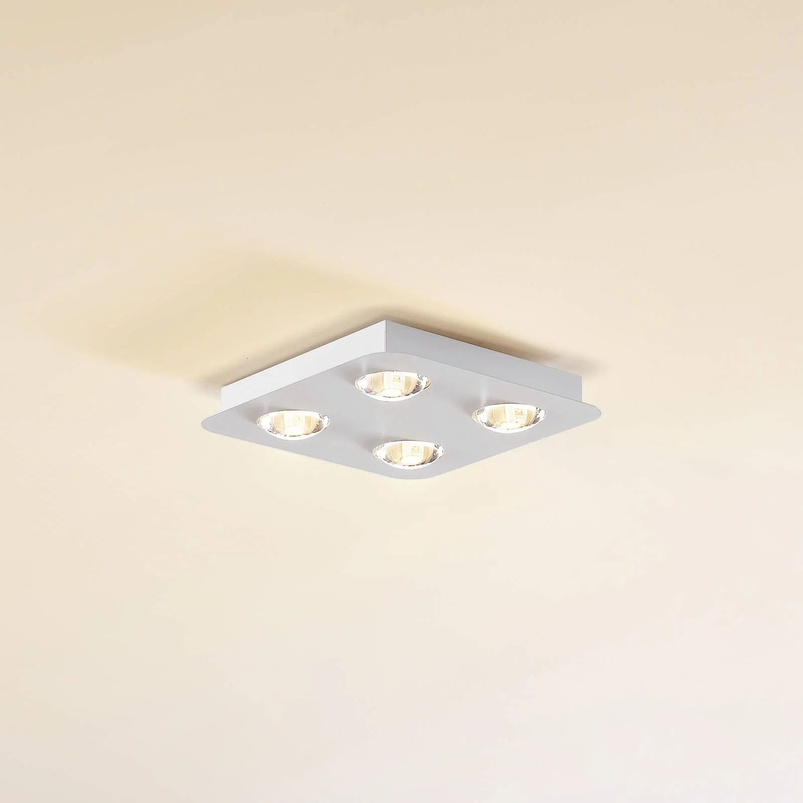 Lindby LED-Deckenleuchte, 25 x 25 cm, weiß matt günstig online kaufen