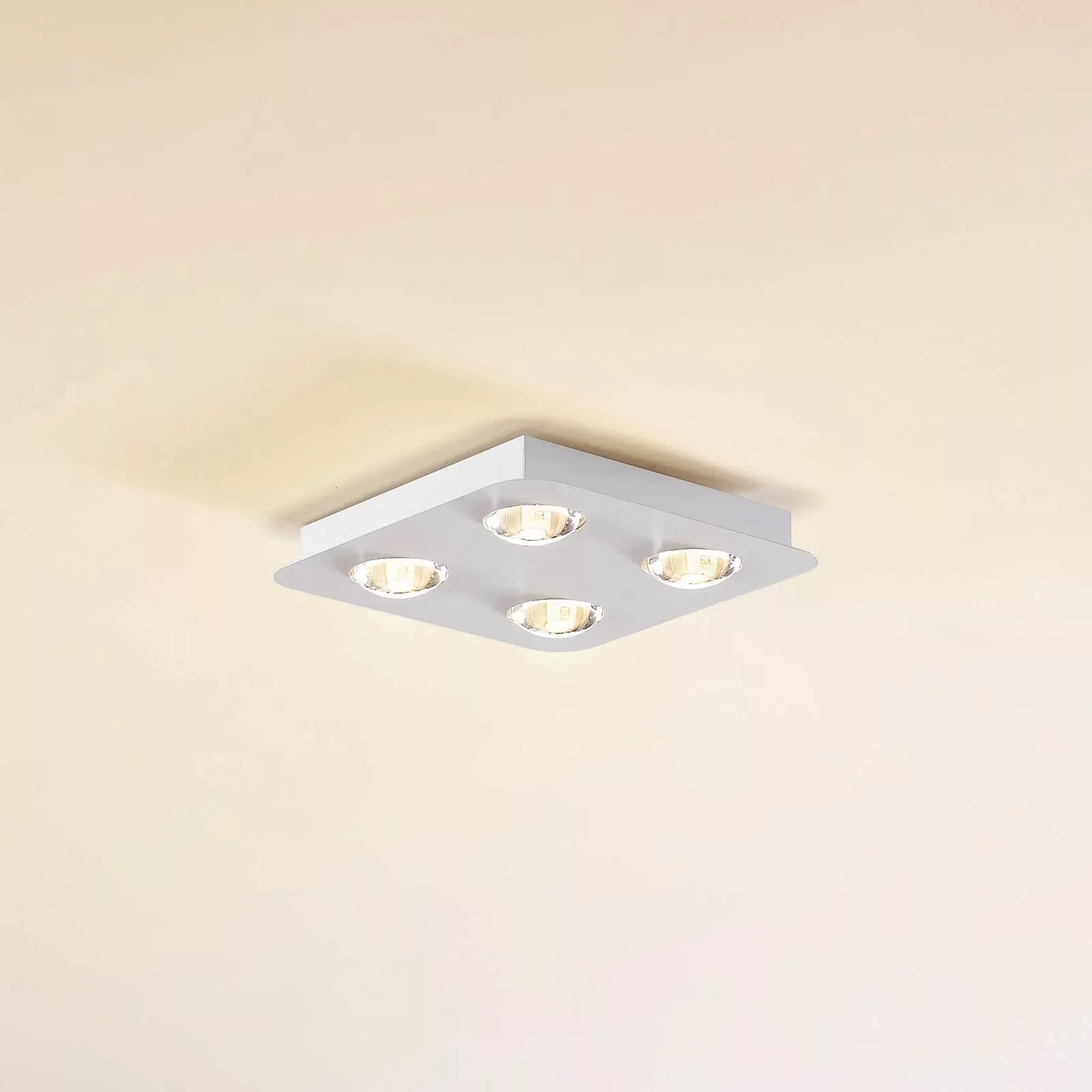 Lindby LED-Deckenleuchte, 25 x 25 cm, weiß matt günstig online kaufen