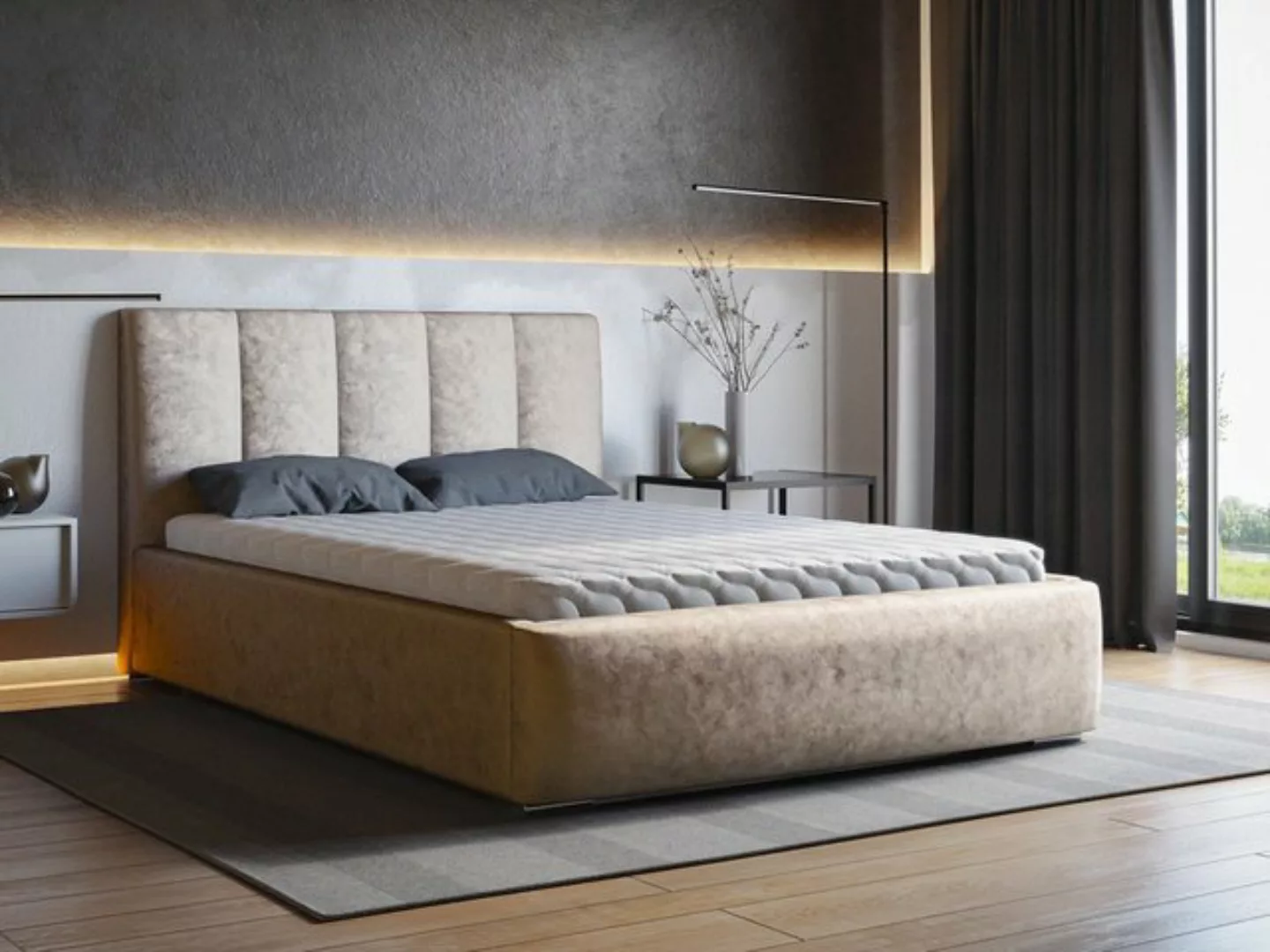 MARPUR Polsterbett STEEL (Polsterbett mit Bettkasten und Kopfteil, Lattenro günstig online kaufen