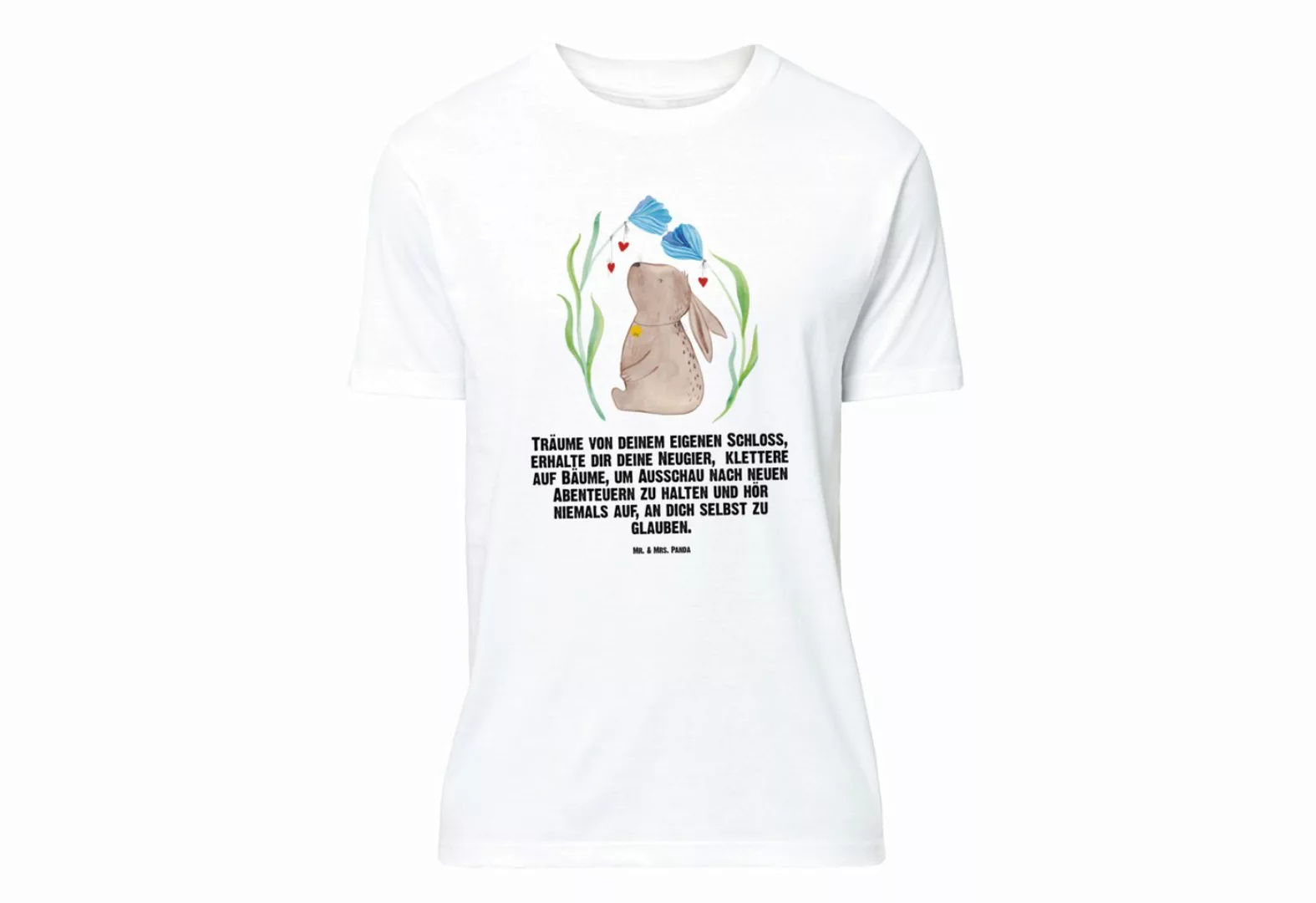 Mr. & Mrs. Panda T-Shirt Hase Blume - Weiß - Geschenk, Geburtstag, T-Shirt, günstig online kaufen