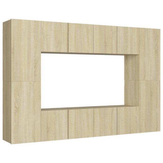 furnicato TV-Schrank 8-tlg. TV-Schrank-Set Sonoma-Eiche Holzwerkstoff günstig online kaufen