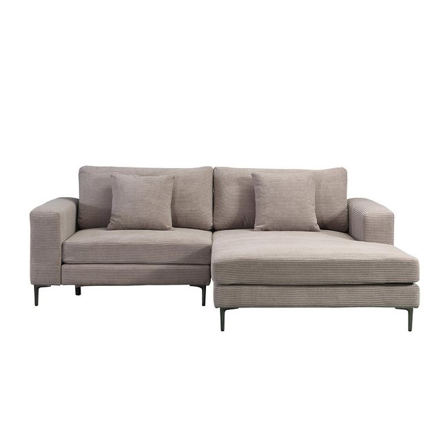 HOME DELUXE Sofa Sofa BELLANO Cord - 238 x 188 x 94 cm, Links, inkl. Zierki günstig online kaufen