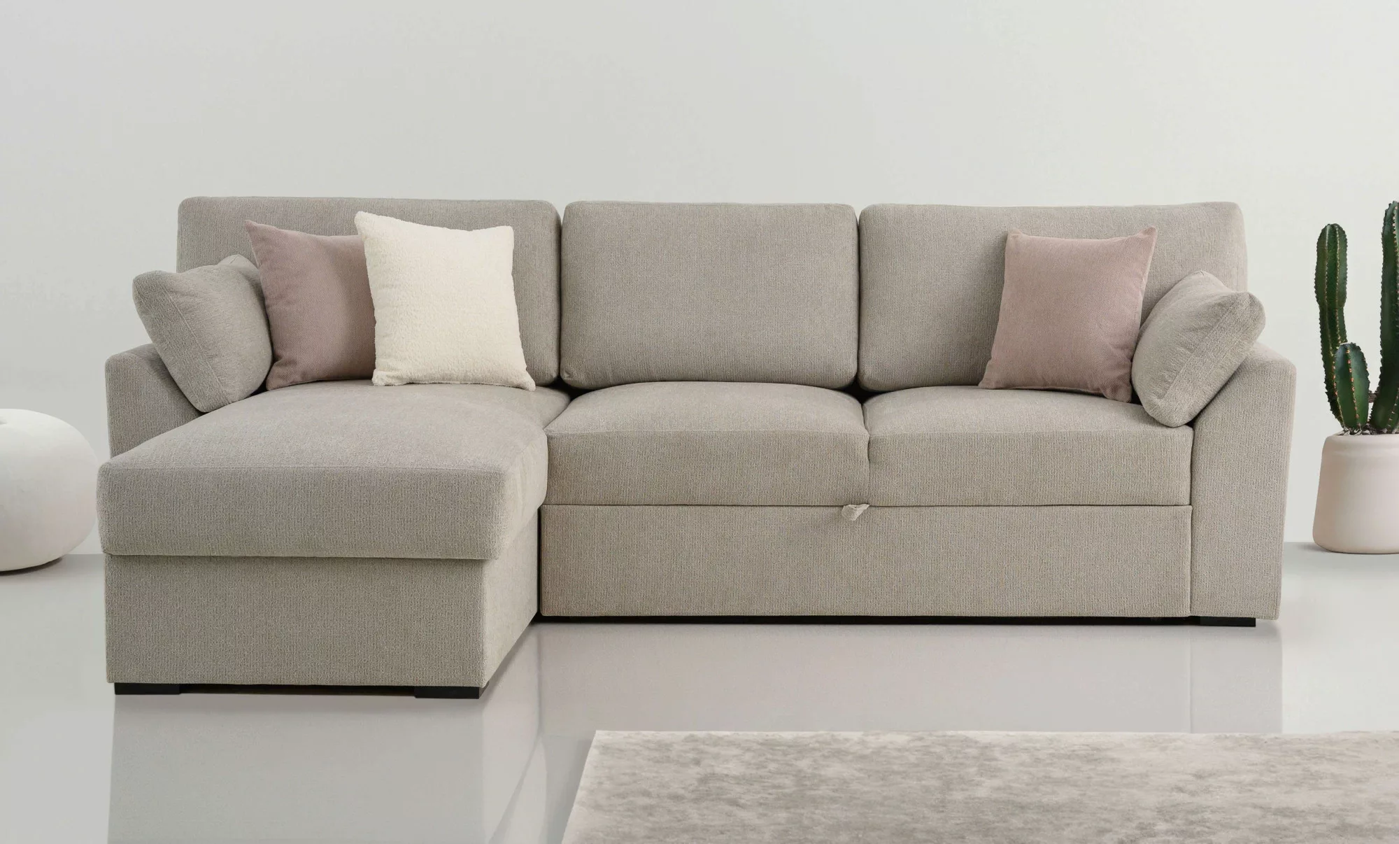 Home affaire Ecksofa "Citry", Breite 246 cm, Chenille, Bettfunktion, Bettka günstig online kaufen