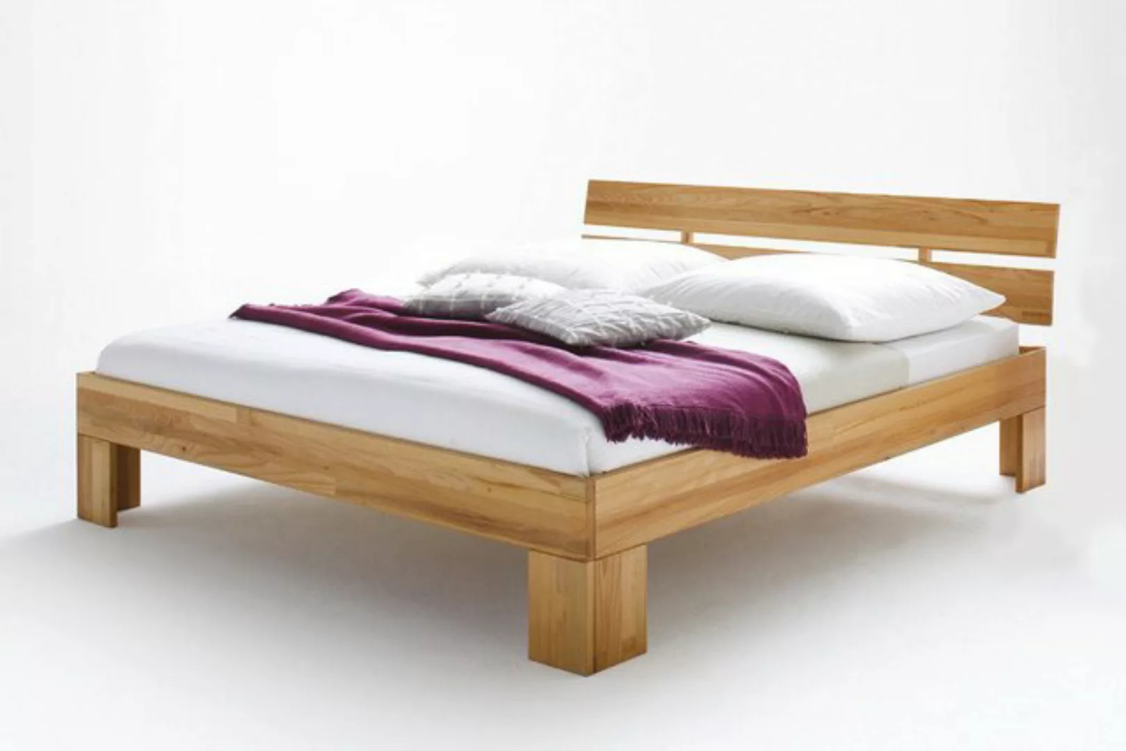Main Möbel Massivholzbett Doppelbett 'Bozen' 160x200cm Kernbuche günstig online kaufen