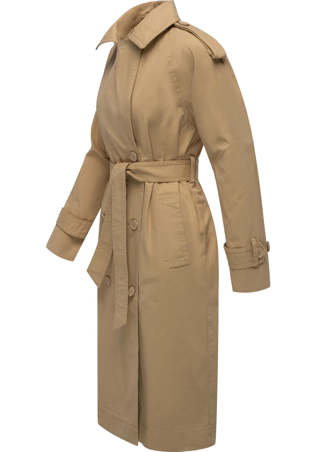 Ragwear Trenchcoat "Longtrench", Eleganter Mantel-Klassiker mit Taillenband günstig online kaufen