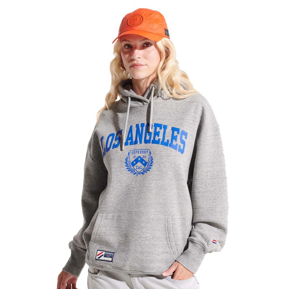 Superdry City College Oversized Kapuzenpullover XS-S Grey Slub Grindle günstig online kaufen