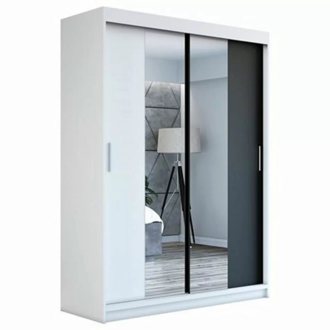 A&J MöbelLand GmbH Schwebetürenschrank NEO 160 cm 2-türig Schrank mit Spieg günstig online kaufen