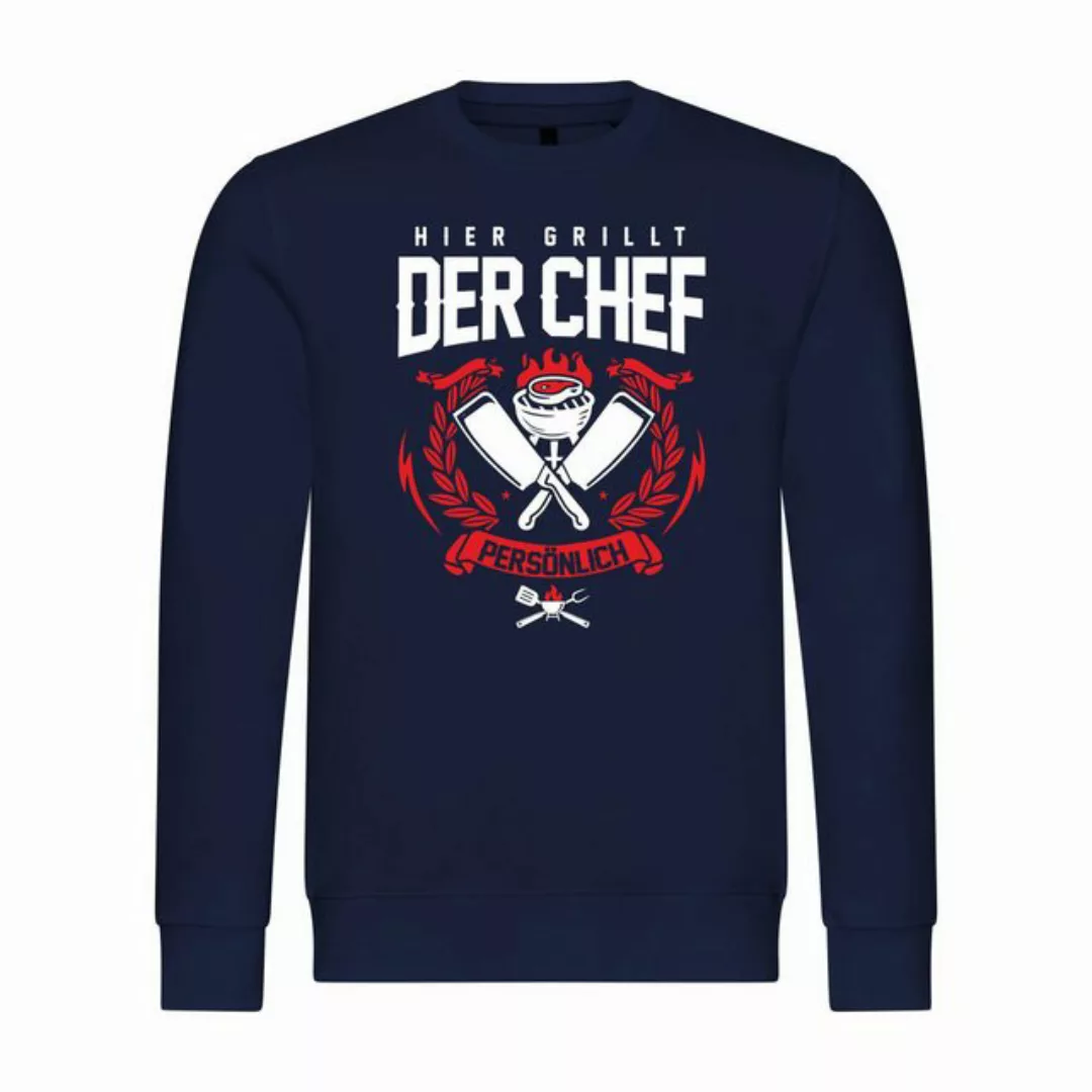 deinshirt Kapuzenpullover Herren Pullover Hier grillt der Chef noch persönl günstig online kaufen