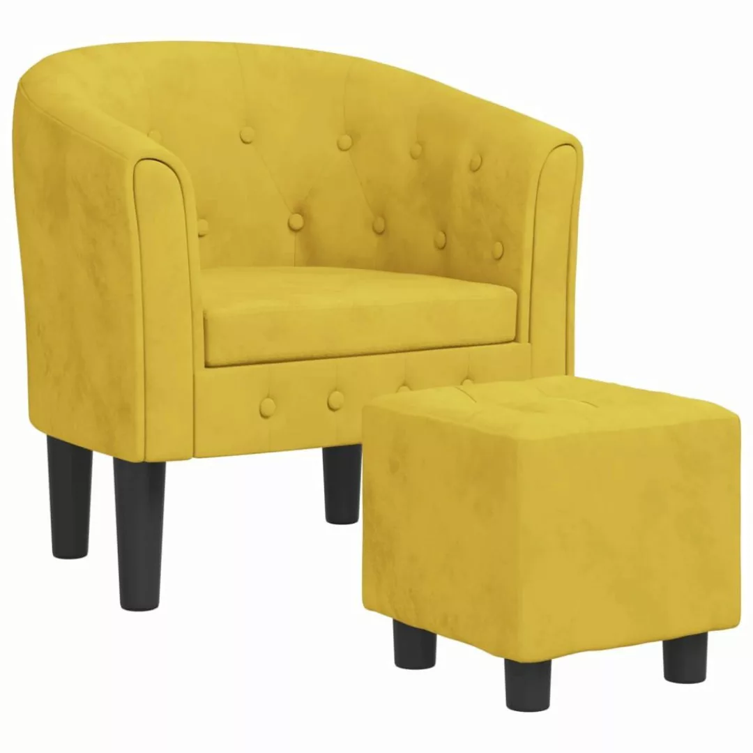 vidaXL Sessel Clubsessel mit Fußhocker Gelb günstig online kaufen