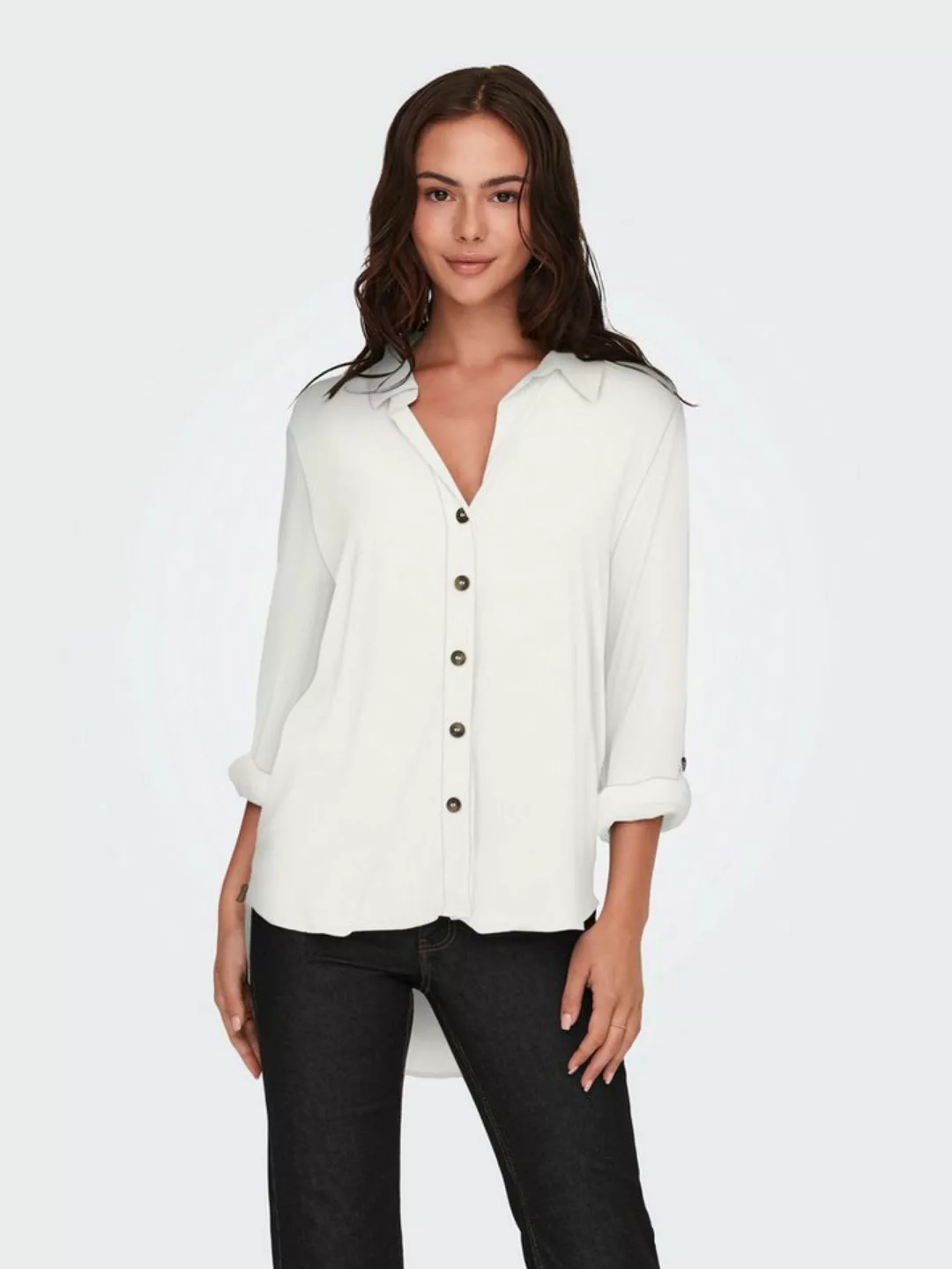 JACQUELINE de YONG Blusenshirt Bluse mit Hemdkragen locker geschnitten lang günstig online kaufen