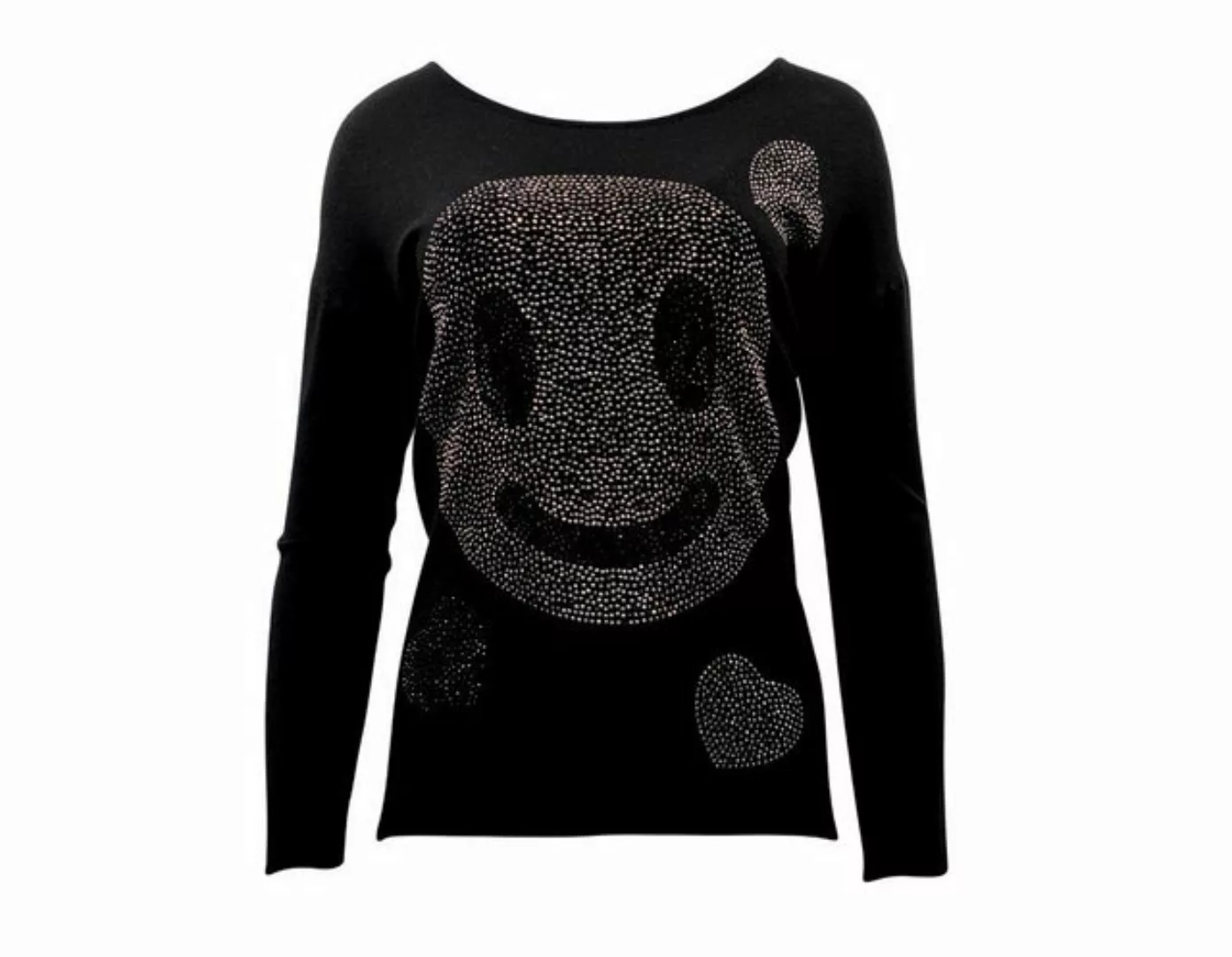Passioni Strickpullover Pullover mit XXL-Smiley günstig online kaufen