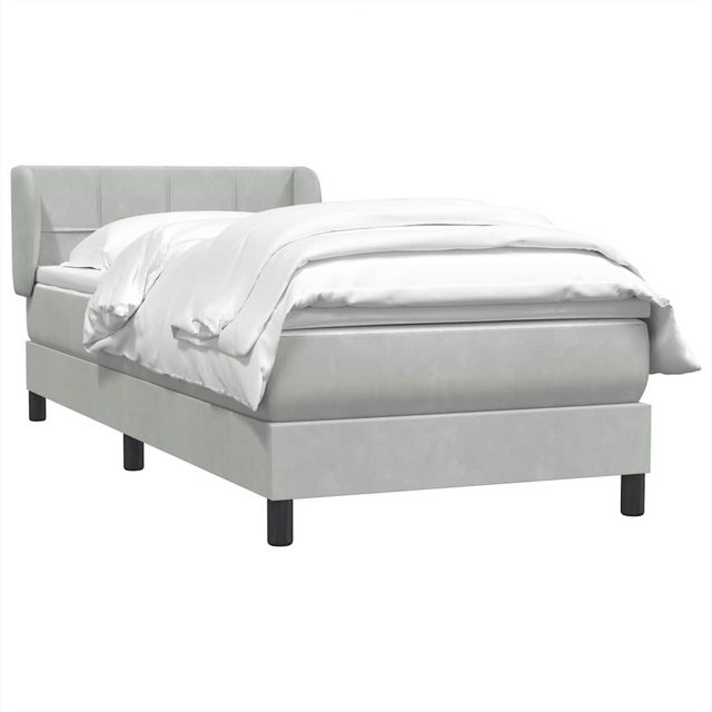 vidaXL Bett Boxspringbett mit Matratze Hellgrau 80x210 cm Samt günstig online kaufen