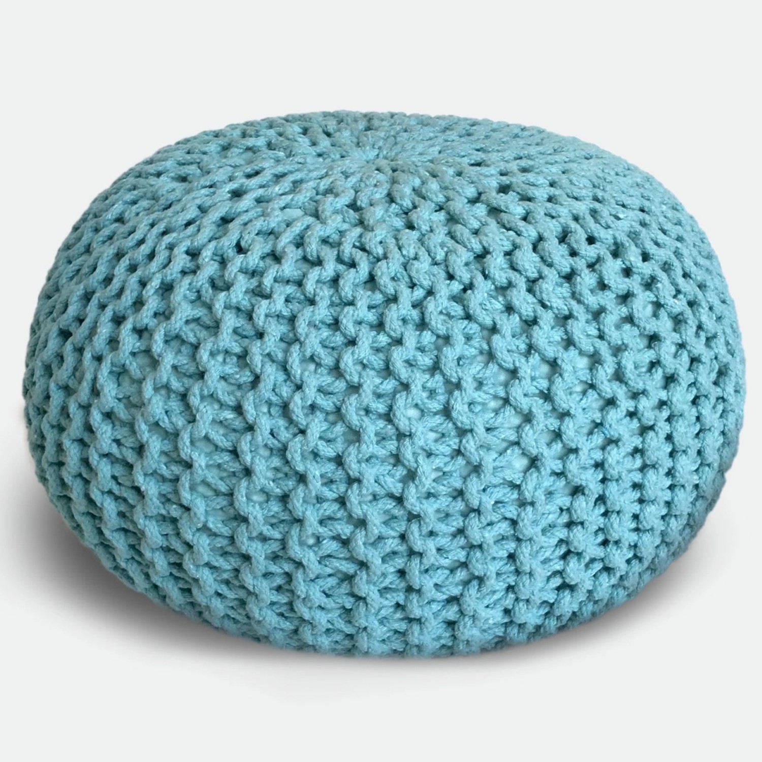 Casamia Pouf 55cm Sitzpouf Bodenkissen Hocker Baumwolle Hellblau günstig online kaufen