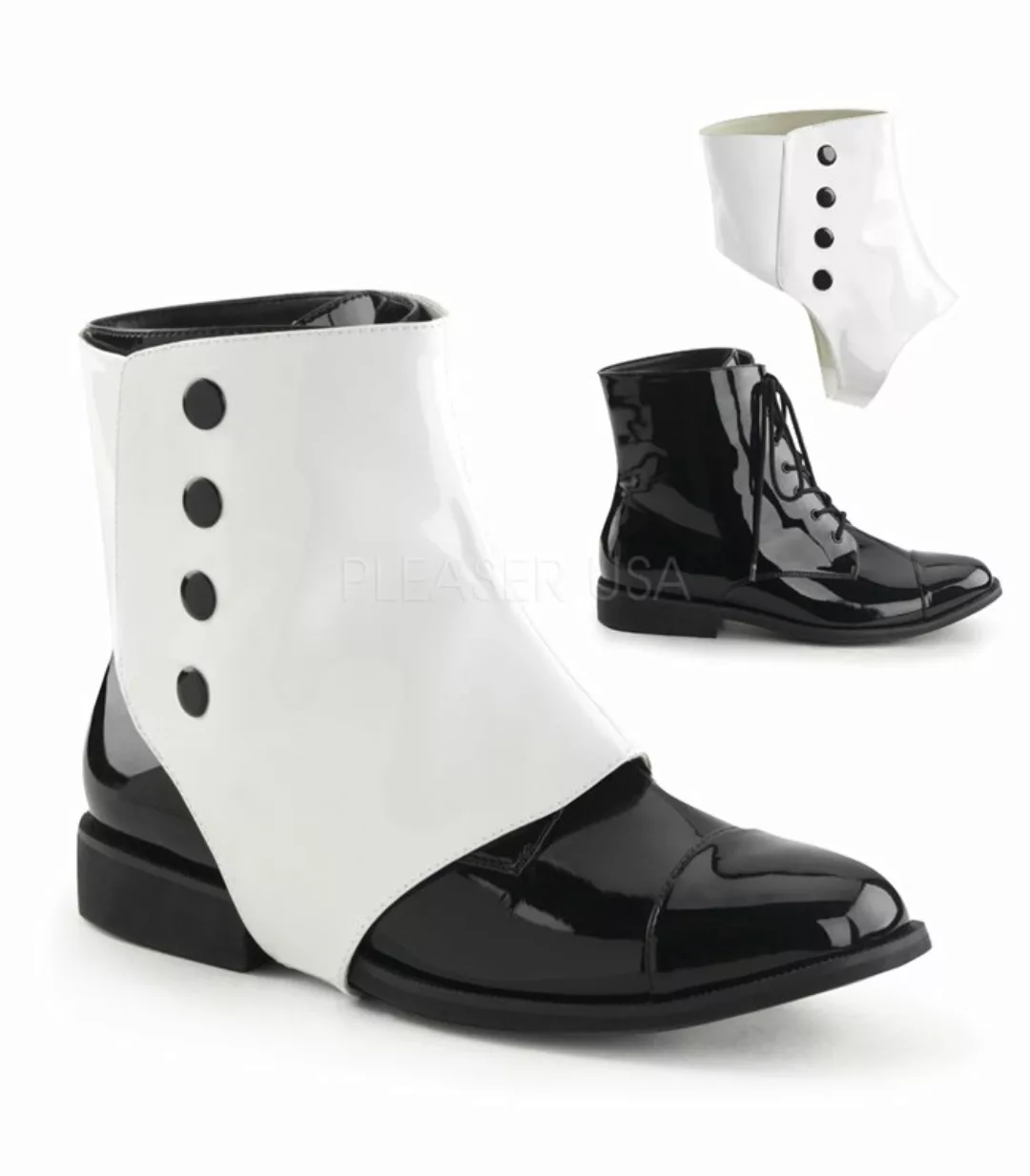 Stiefeletten DAPPER-06 - Schwarz/Weiß (Schuhgröße: XL) günstig online kaufen