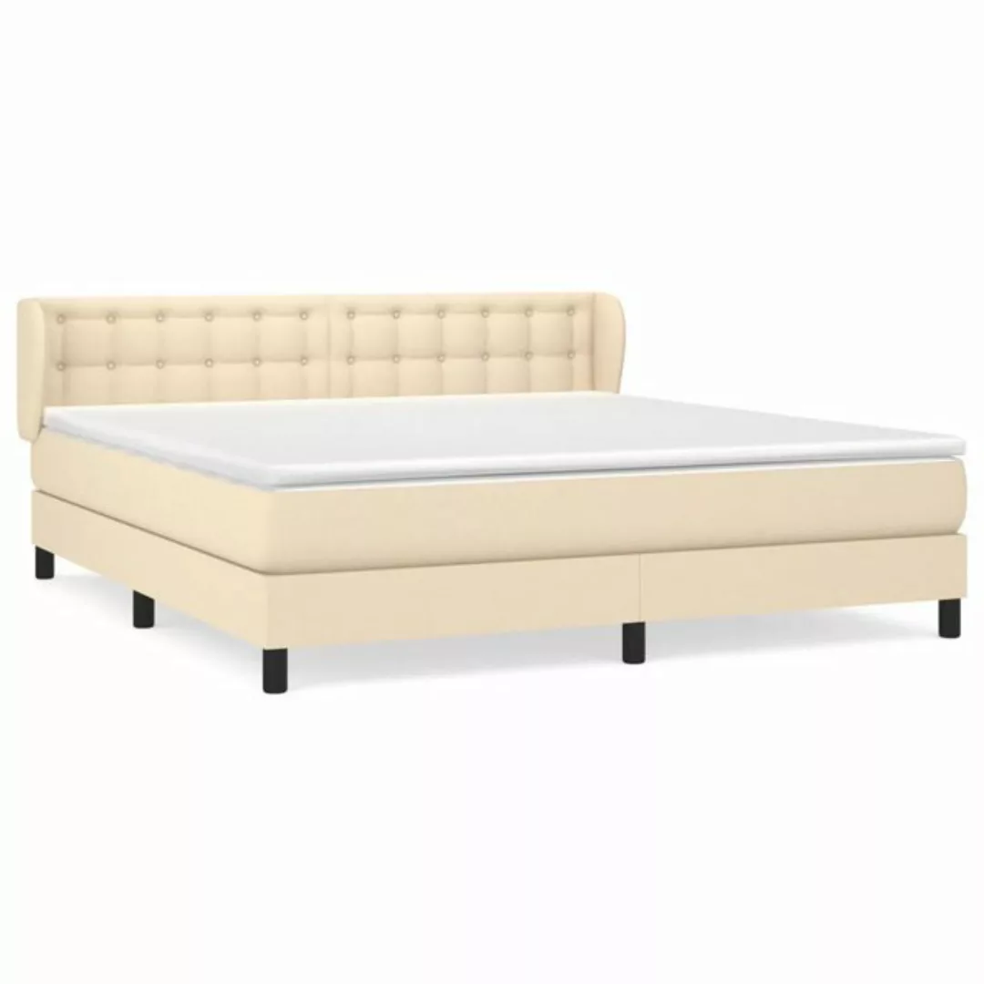 vidaXL Boxspringbett Boxspringbett mit Matratze Creme 180x200 cm Stoff Bett günstig online kaufen