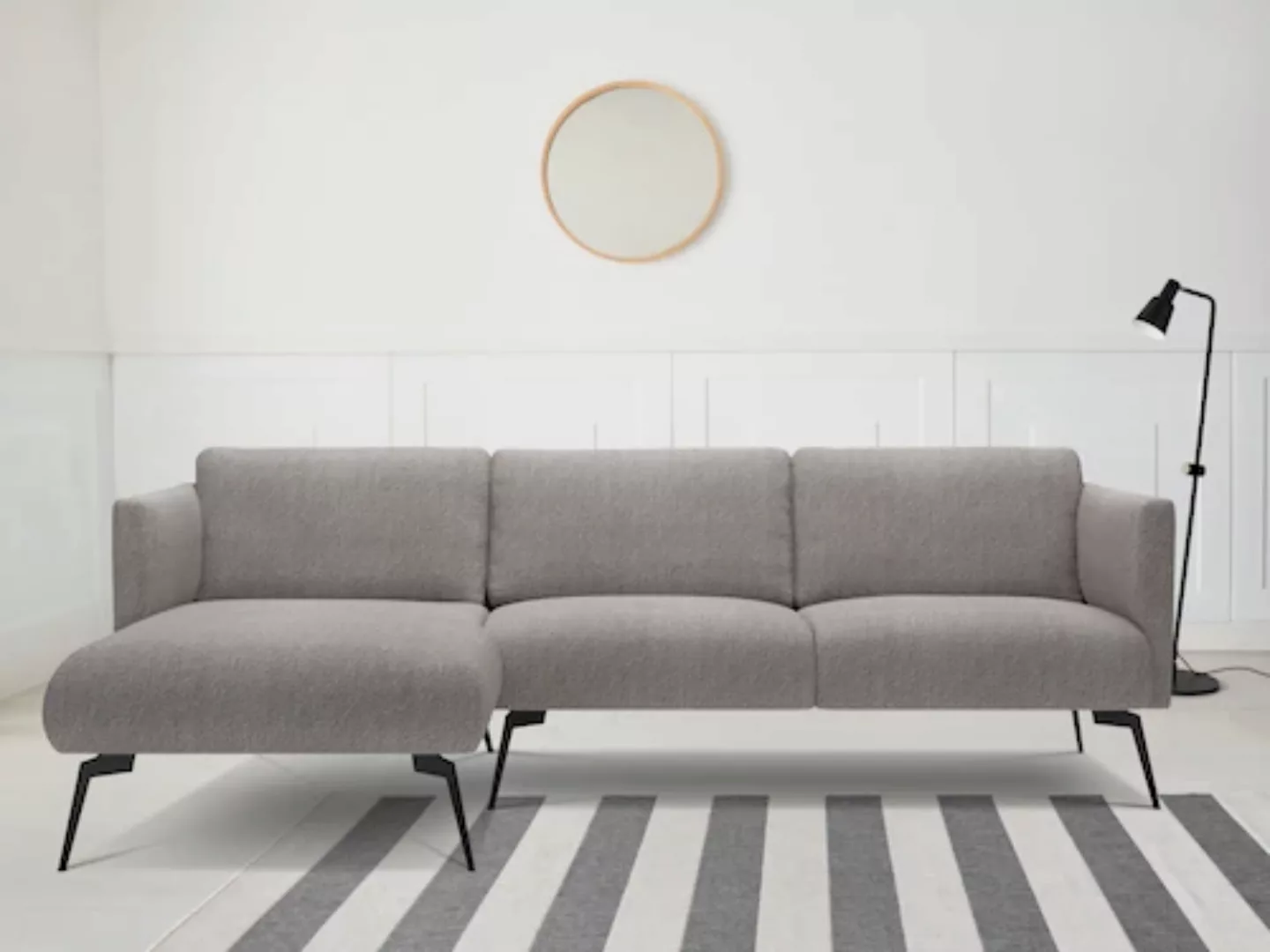 andas Ecksofa "Horna, L-Form,", mit schwarzen Metallbeinen günstig online kaufen