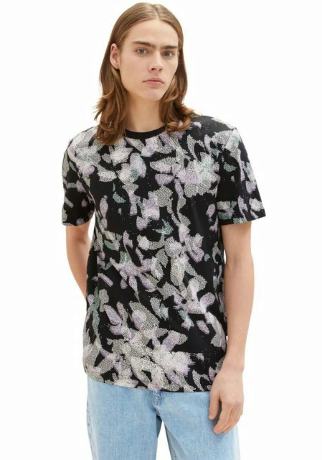 TOM TAILOR Denim T-Shirt mit Pixel-Print günstig online kaufen