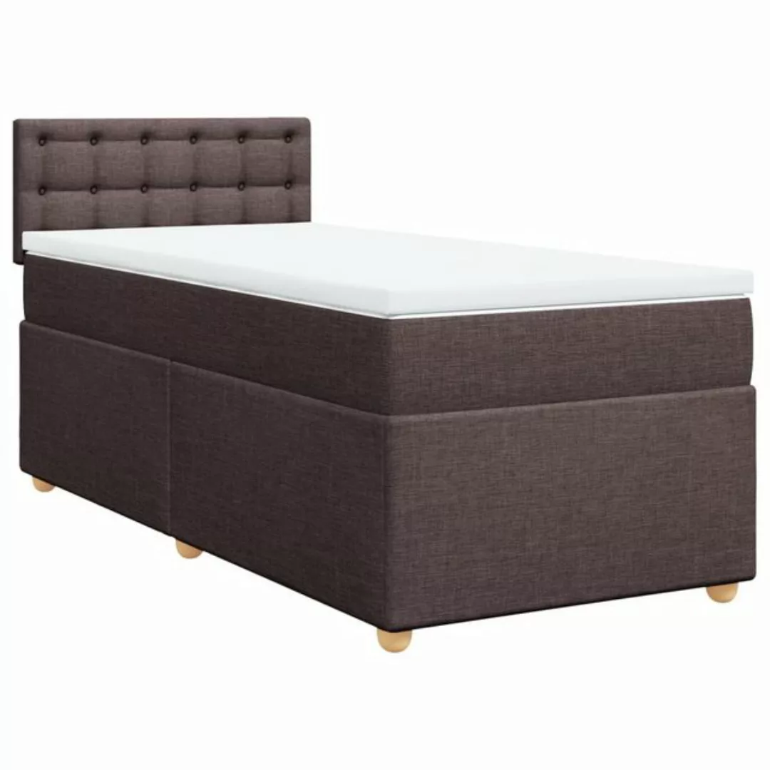 vidaXL Bett Boxspringbett mit Matratze Dunkelbraun 90x190 cm Stoff günstig online kaufen