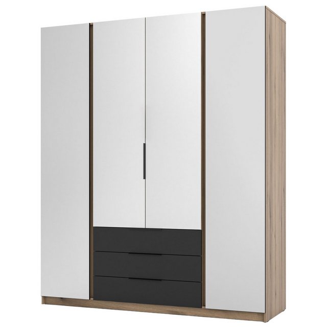 Selsey Kleiderschrank KAJA 4-türig mit Soft-Close, Kleiderstange und 11 Reg günstig online kaufen