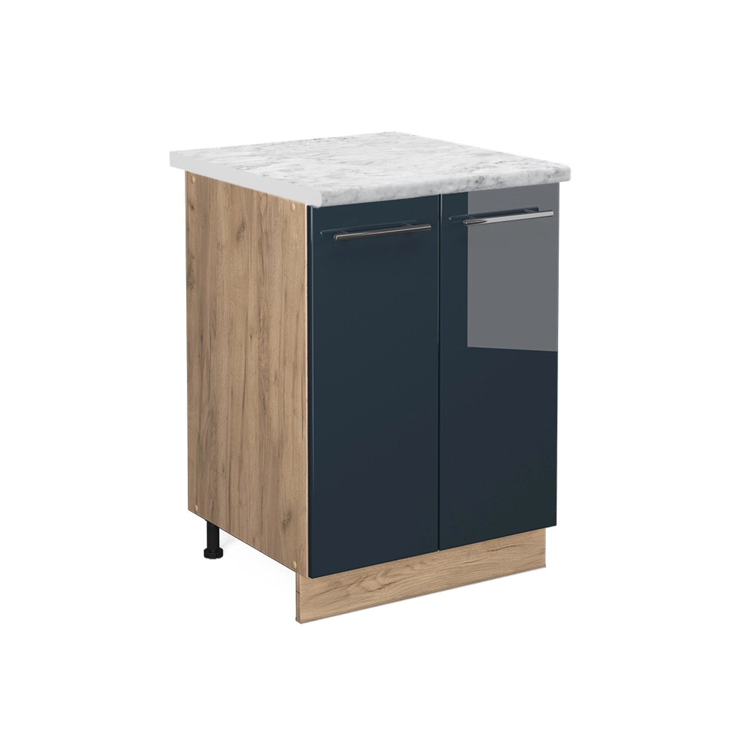 Vicco Unterschrank Fame-Line, Dunkelblau Hochglanz/Goldkraft Eiche, günstig online kaufen