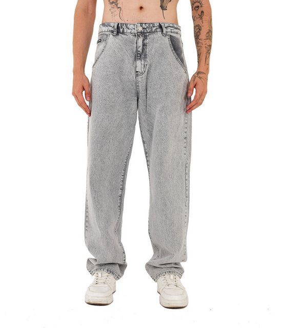 Denim House Loose-fit-Jeans Herren Baggy Jeans, Relaxed-Fit, HIP-HOP Grau W günstig online kaufen