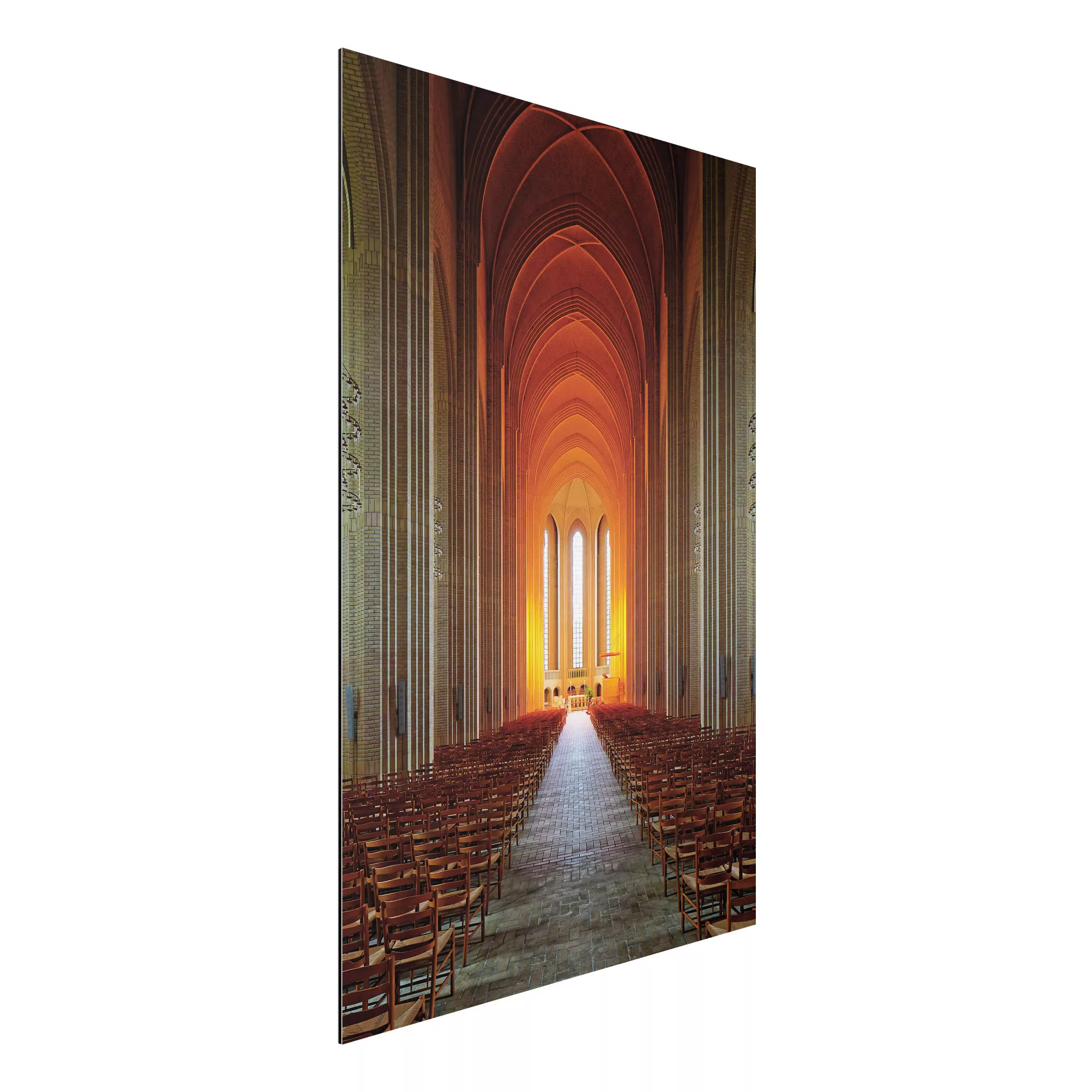 Alu-Dibond Bild Architekur & Skyline - Hochformat 2:3 Grundtvigskirche in K günstig online kaufen