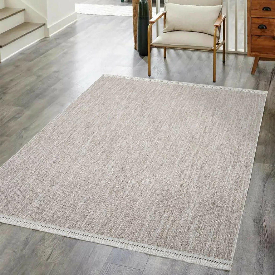Carpet City Teppich »CLASICO 0052«, rechteckig, Kurzflor, Fransen, Meliert, günstig online kaufen