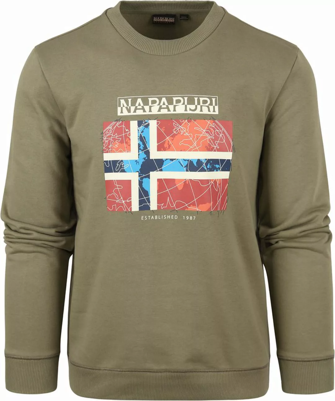 Napapijri Sweatshirt Trendiges Herren-Sweatshirt Grün - Langarm günstig online kaufen