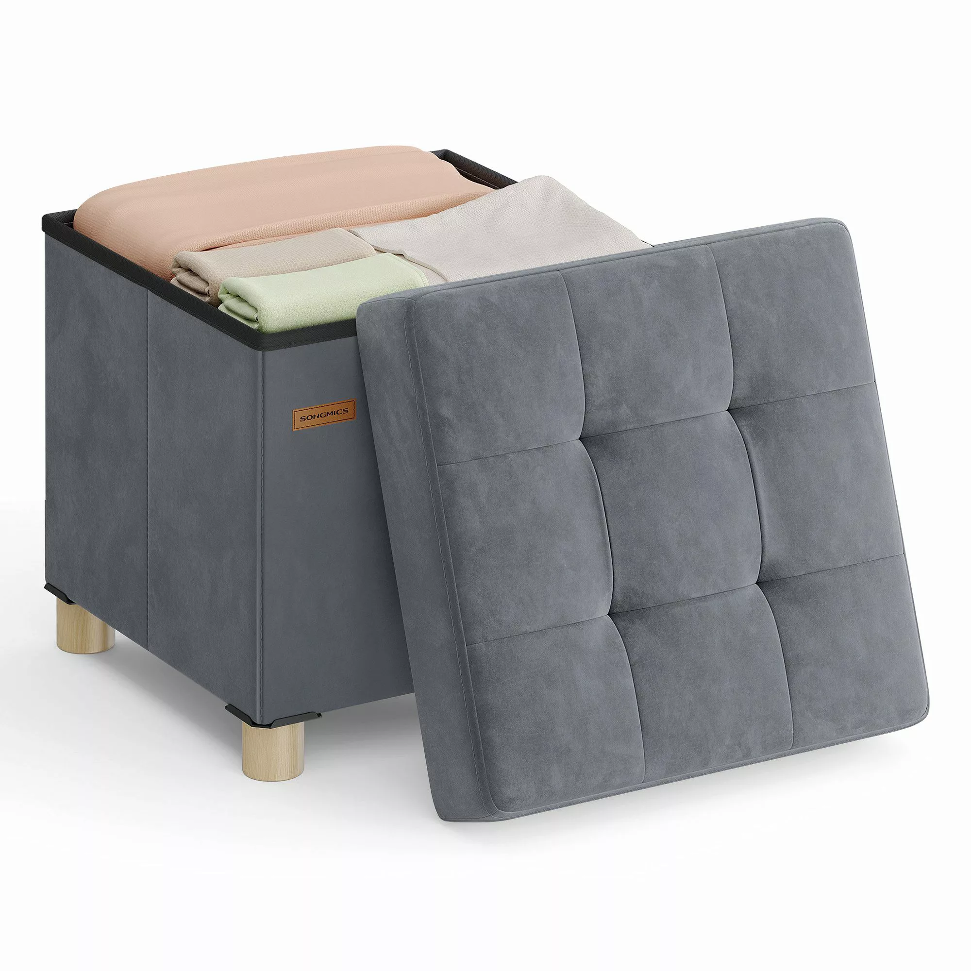 SONGMICS Sitzhocker, Sitzhocker, Aufbewahrungsbox faltbar, 38 günstig online kaufen
