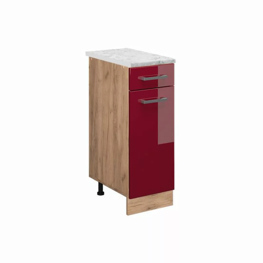 Vicco Unterschrank R-Line, Bordeaux Hochglanz/Goldkraft Eiche, 30 cm AP Mar günstig online kaufen