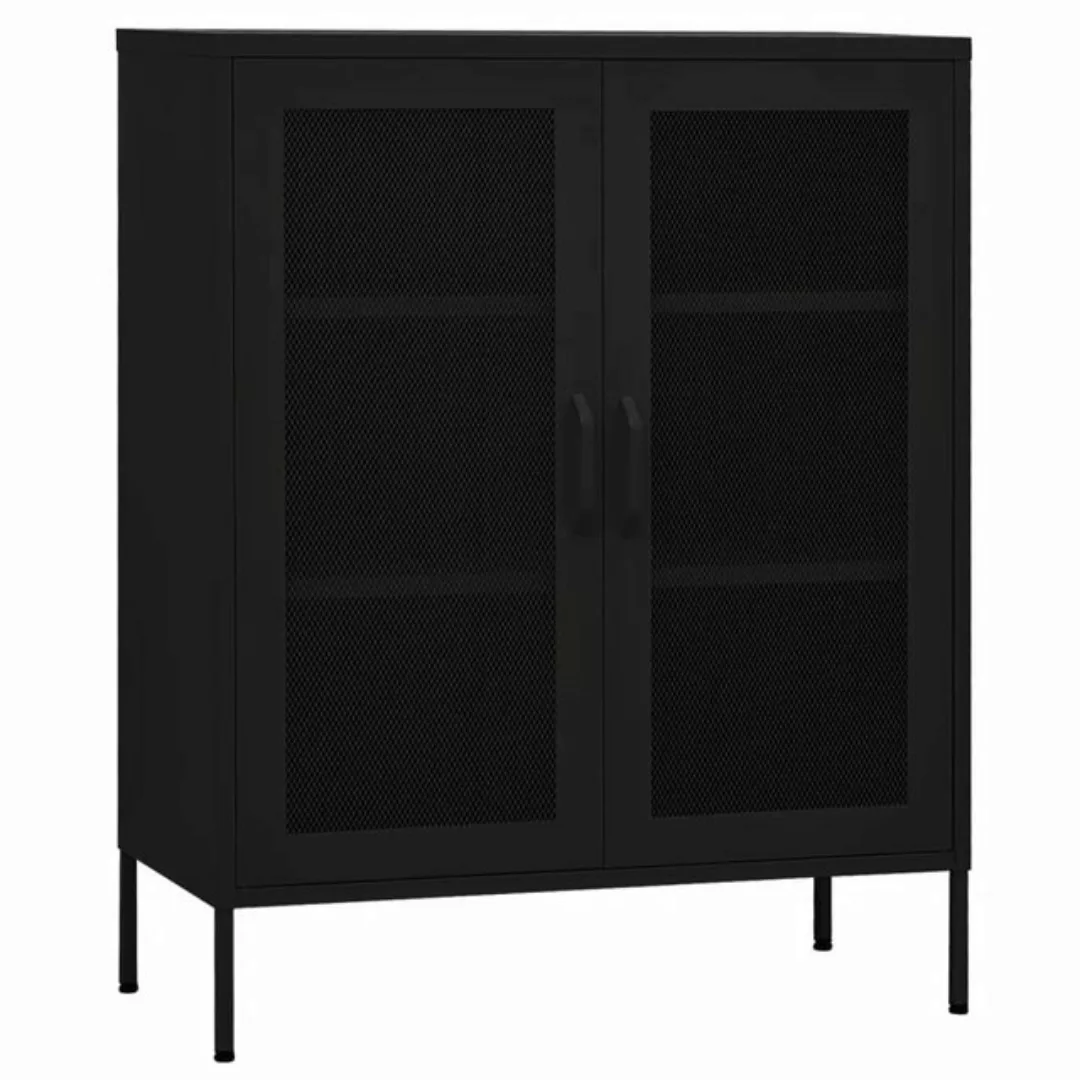 vidaXL Vitrine Vitrine Schrank Schwarz 80x35x101,5 cm Stahl günstig online kaufen