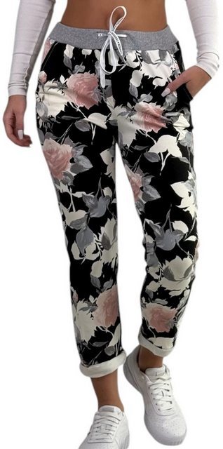 Mississhop Chinohose Damen Hose Blumen Jogginghose Baumwolle gemustert M. 2 günstig online kaufen