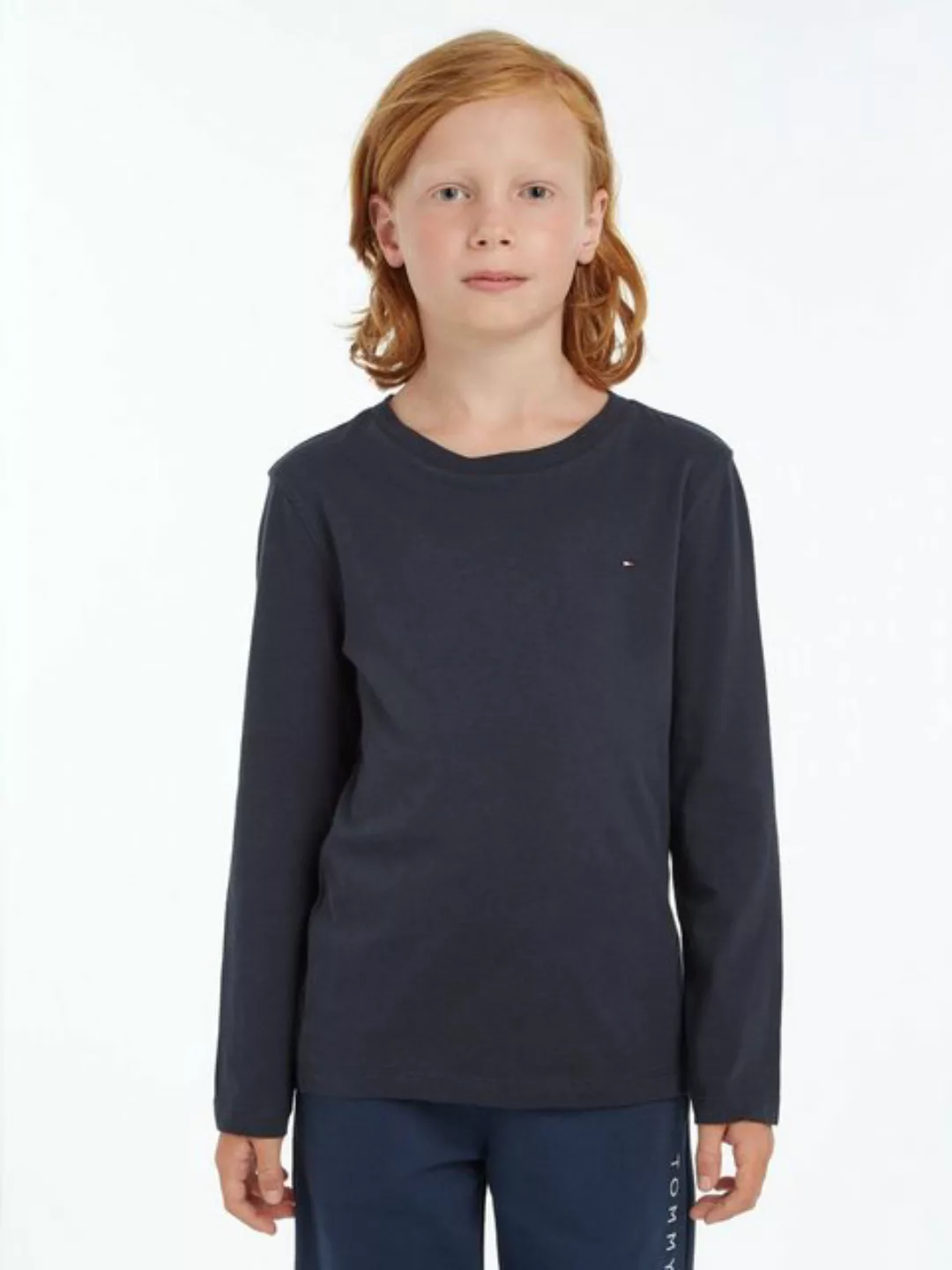 Tommy Hilfiger Langarmshirt BOYS BASIC CN KNIT L/S mit Tommy Hiflger Logo-F günstig online kaufen