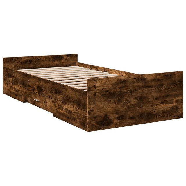 vidaXL Bett Bettgestell mit Schubladen Räuchereiche 75x190 cm Holzwerkstoff günstig online kaufen