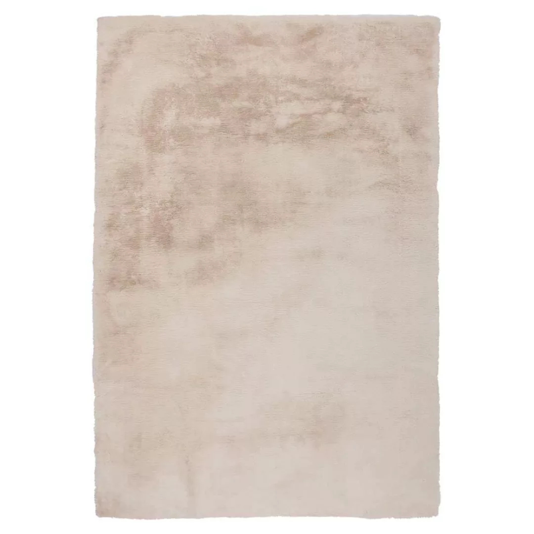 Moderner Teppich aus Kunstfell Creme Weiß günstig online kaufen