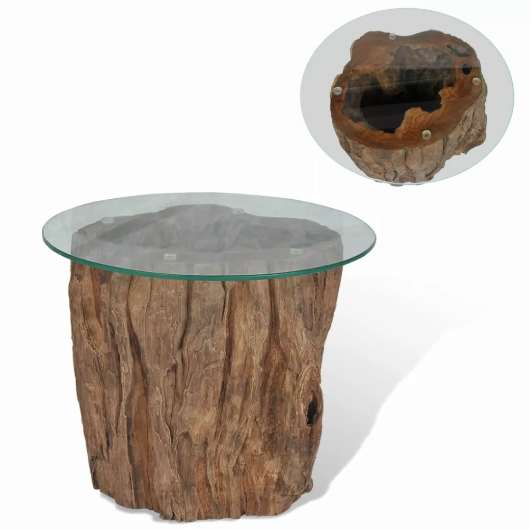 Couchtisch Teak Glas 50 X 40 Cm günstig online kaufen