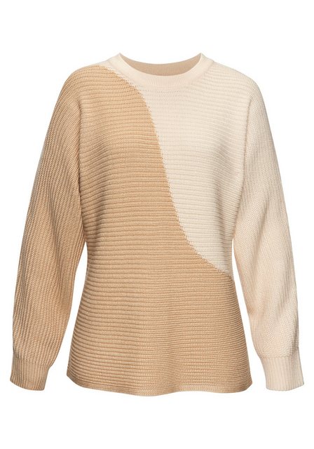 Vivance Strickpullover in Colorblock-Optik, Rundhals günstig online kaufen