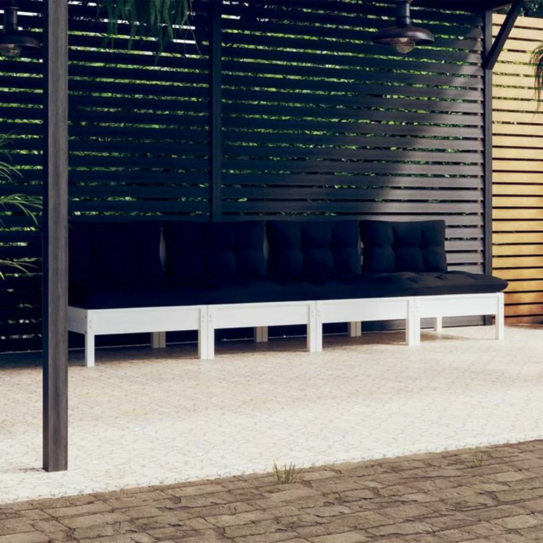 4-sitzer-gartensofa Mit Anthrazit Kissen Massivholz Kiefer günstig online kaufen