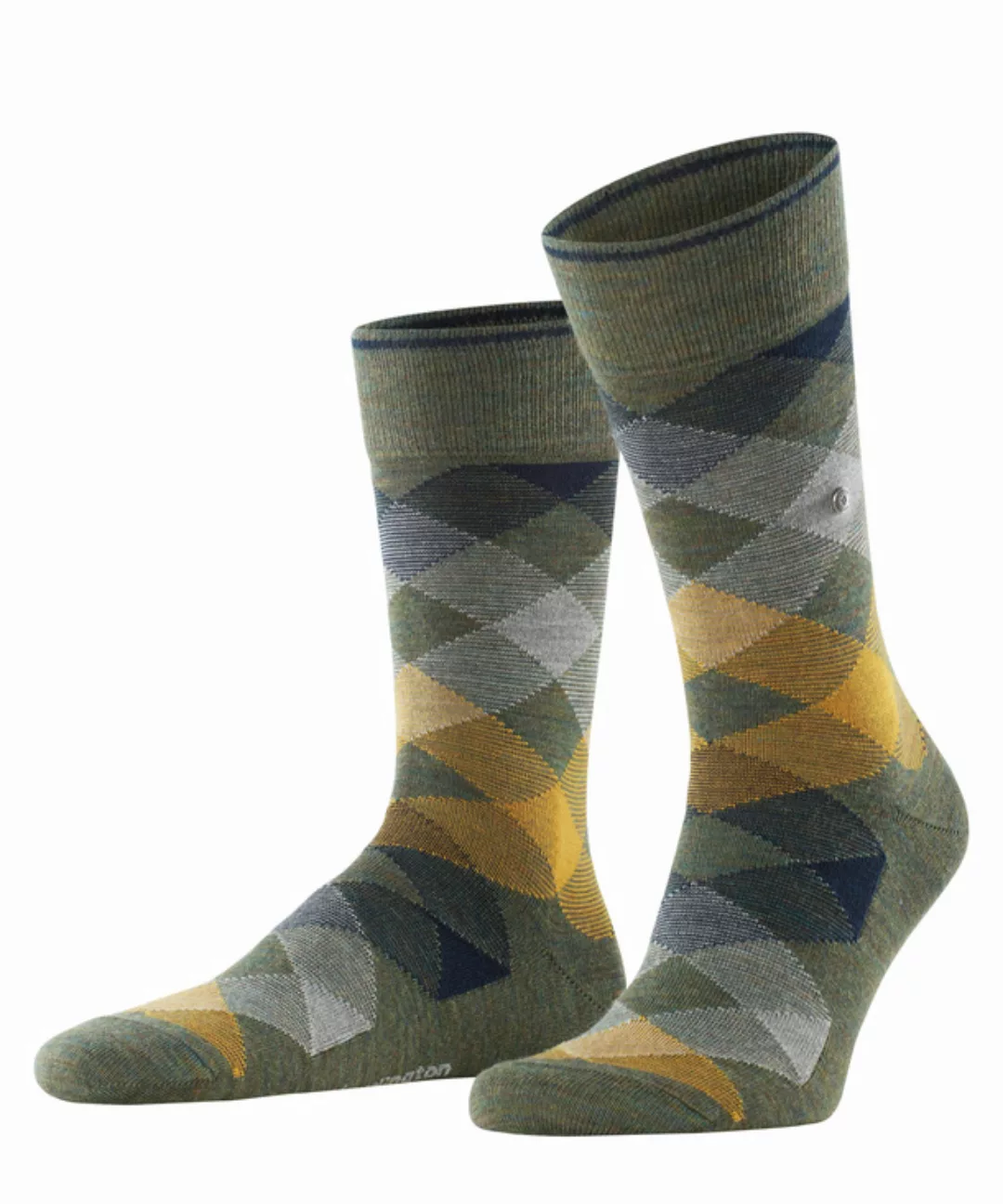 Burlington Newcastle Melange Herren Socken, 40-46, Grün, AnderesMuster, Sch günstig online kaufen