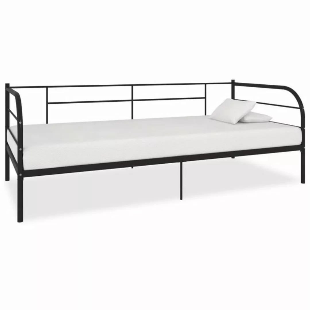 furnicato Bett Tagesbett-Rahmen Schwarz Metall 90×200 cm günstig online kaufen