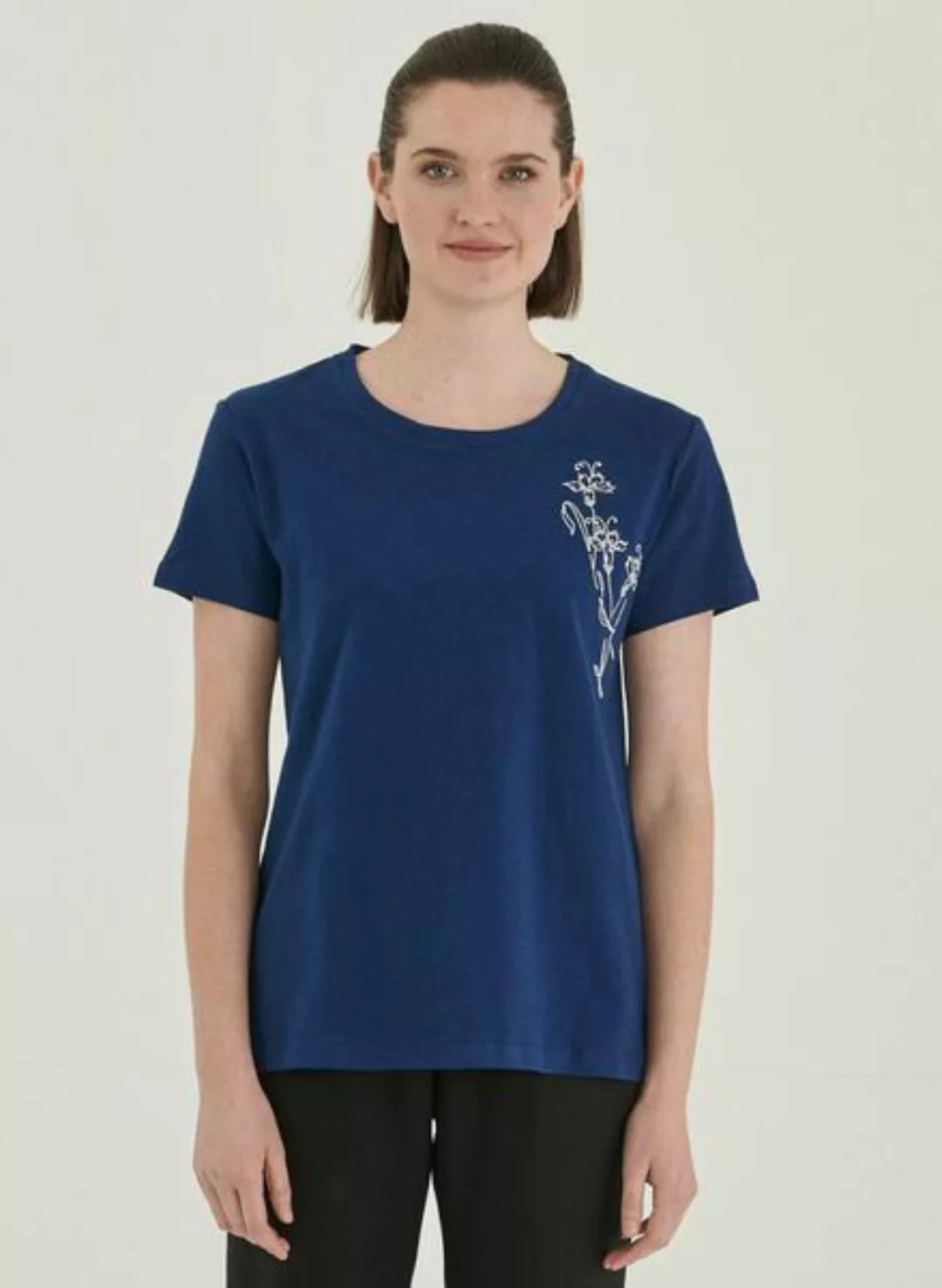 T-shirt Aus Bio-baumwolle Mit Stickerei günstig online kaufen