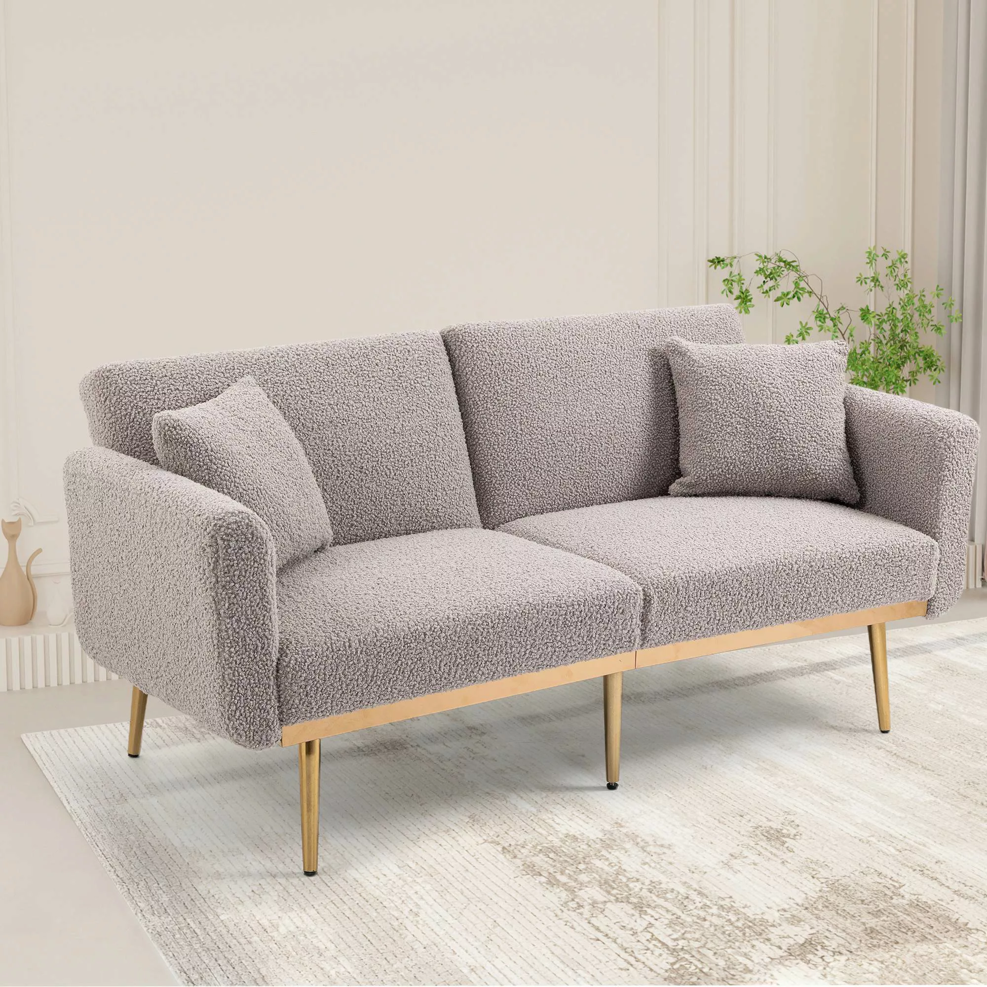 3-Sitzer-Teddy-Sofa, verstellbares Schlafsofa, bequem zum Sitzen oder Schla günstig online kaufen