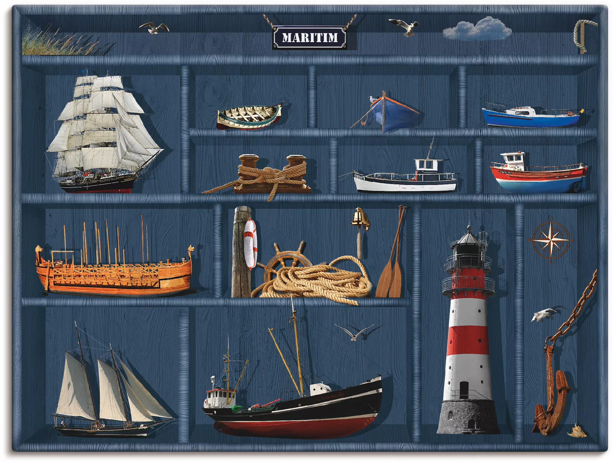 Artland Wandbild »Der maritime Setzkasten«, Arrangements, (1 St.), als Lein günstig online kaufen