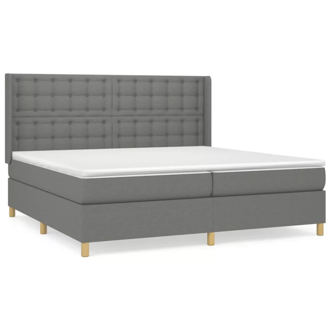 Vidaxl Boxspringbett Mit Matratze Dunkelgrau 200x200 Cm Stoff günstig online kaufen